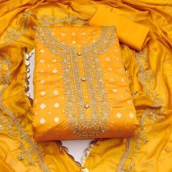 yellow cotton woven dress material 3