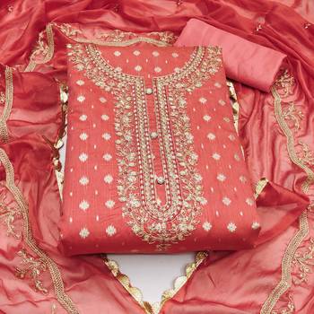peach cotton woven dress material 3