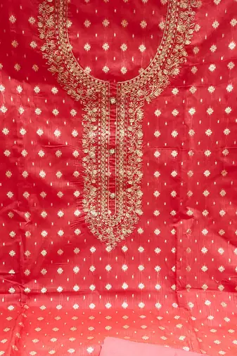peach cotton woven dress material