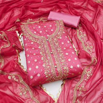 pink cotton woven dress material 1