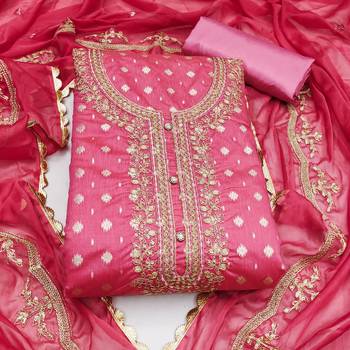 pink cotton woven dress material 3