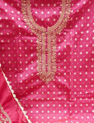 pink cotton woven dress material 4