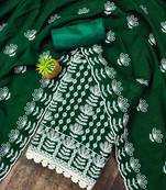 green silk blend embroidered dress material