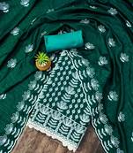 sea green silk blend embroidered dress material