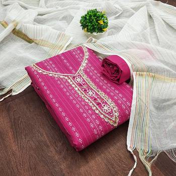 pink cotton hand embroidery dress material 1