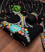black georgette embroidered dress material