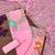 pink georgette embroidered dress material