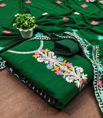 green georgette embroidered dress material