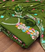 mehendi georgette embroidered dress material