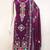 purple georgette embroidered dress material