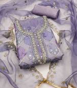 lavender organza sequins dress material