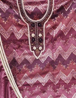 purple organza sequins dress material 4
