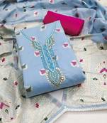 sea green cotton woven dress material