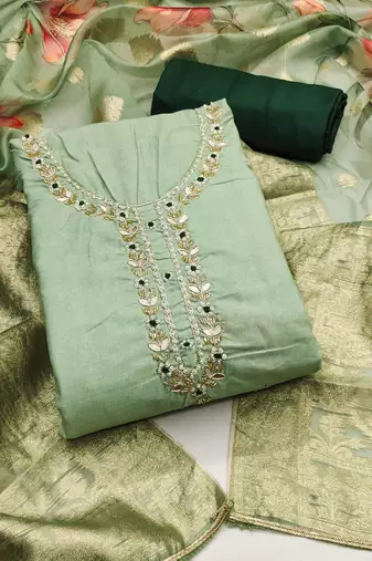 light green cotton digital print dress material