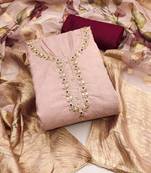 peach cotton digital print dress material