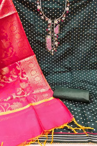 black cotton woven dress material