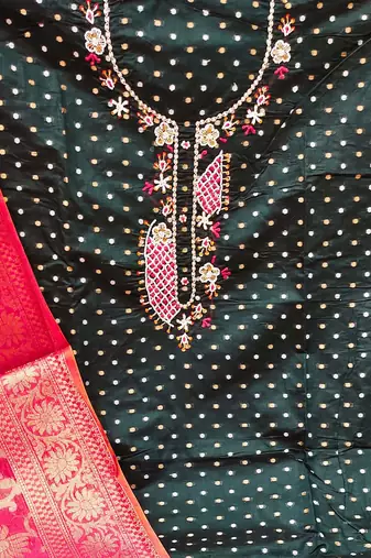 black cotton woven dress material
