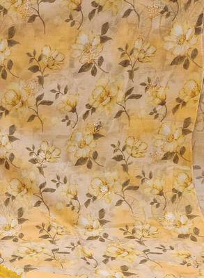 yellow cotton embroidered dress material 4