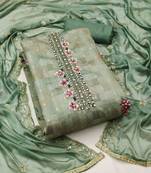 sea green cotton woven dress material