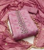 pink cotton woven dress material