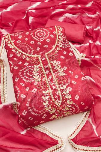 orange cotton digital print dress material