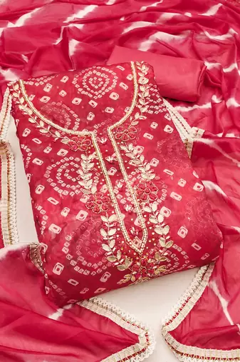 orange cotton digital print dress material