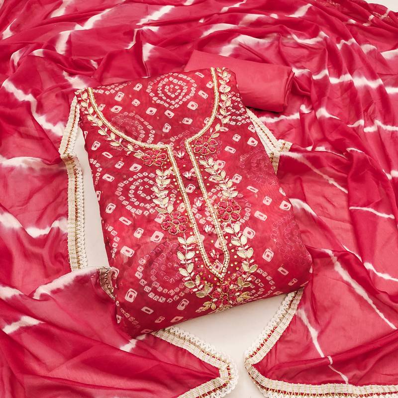 orange cotton digital print dress material