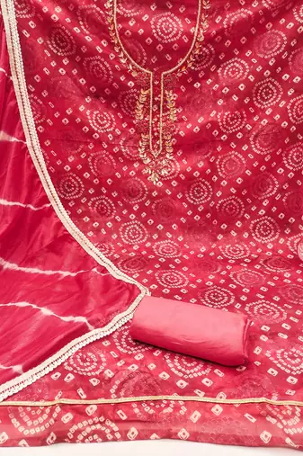 orange cotton digital print dress material