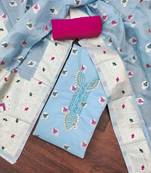 sea green banarasi cotton woven dress material