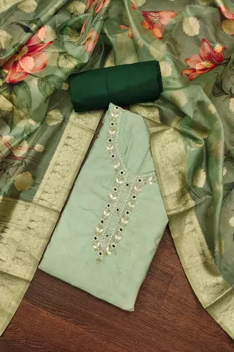 light green cotton digital print dress material
