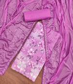 lavender cotton embroidered dress material