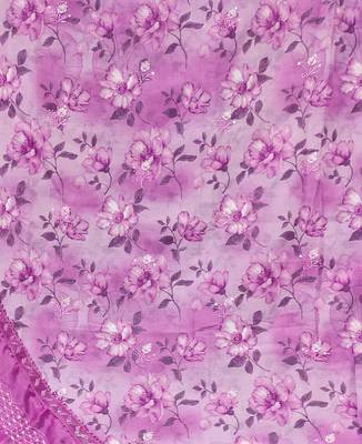 lavender cotton embroidered dress material 4