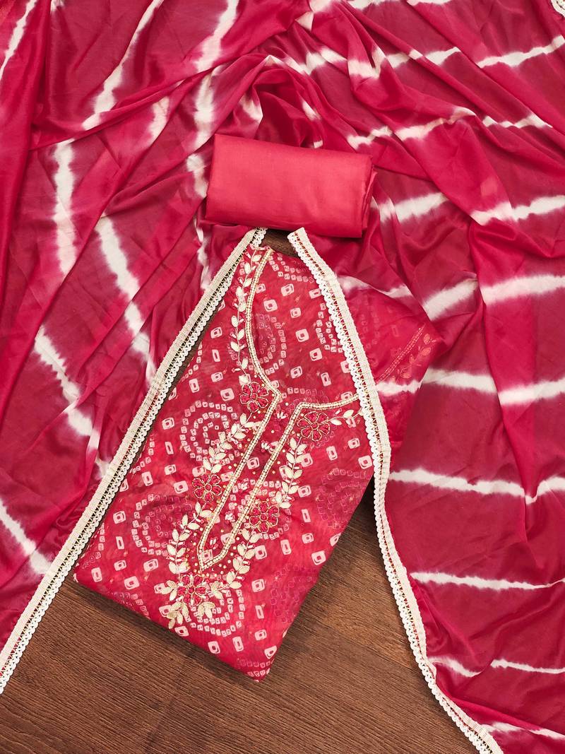 orange cotton digital print dress material