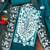 teal organza embroidered dress material