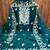 teal organza embroidered dress material