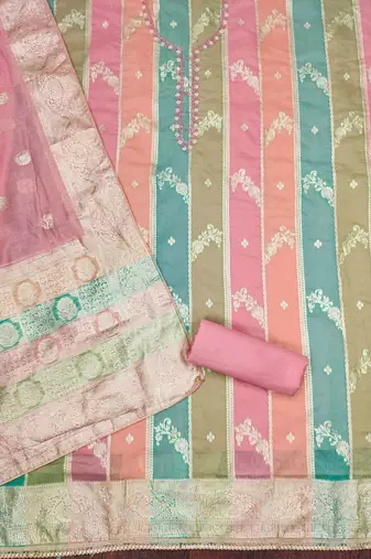 multicolor jacquard woven dress material