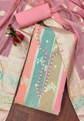 multicolor jacquard woven dress material 3