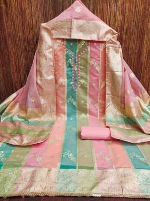 multicolor jacquard woven dress material 4