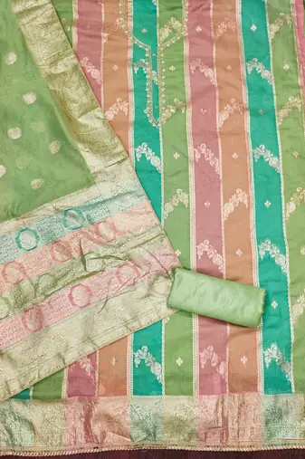 multicolor jacquard woven dress material