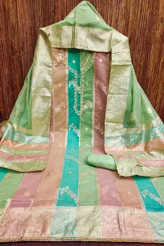 multicolor jacquard woven dress material