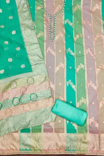 multicolor jacquard woven dress material