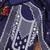 navy blue cotton embroidered dress material