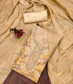 beige organza sequins dress material