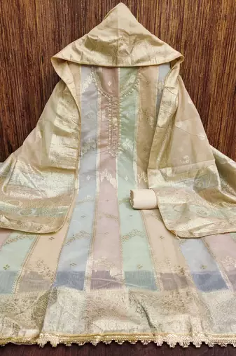 multicolor jacquard woven dress material