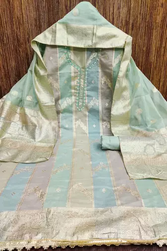 multicolor jacquard woven dress material