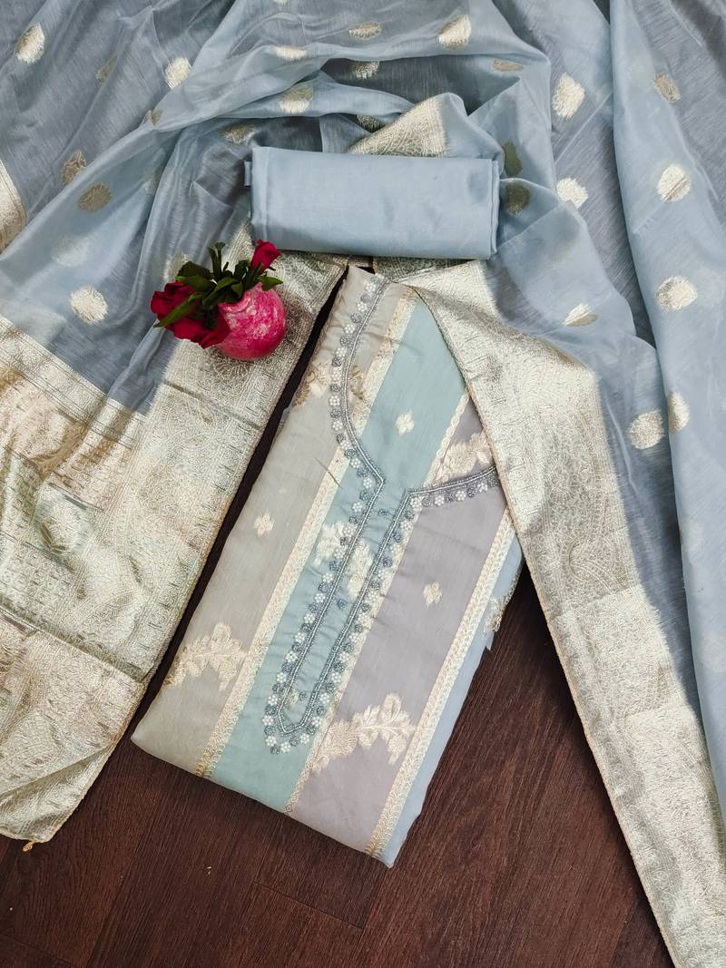 multicolor jacquard woven dress material