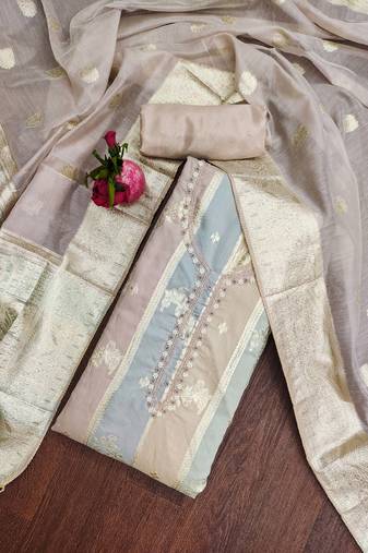 multicolor jacquard woven dress material