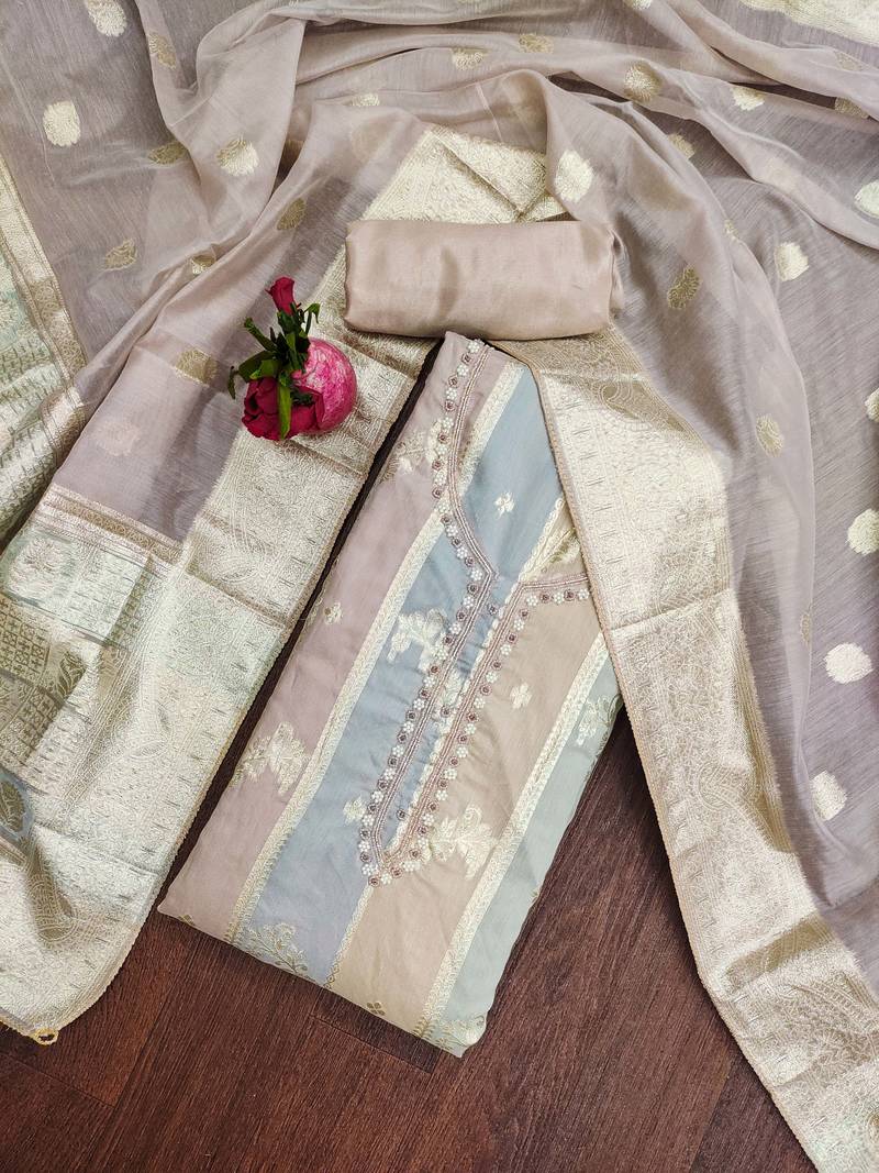 multicolor jacquard woven dress material