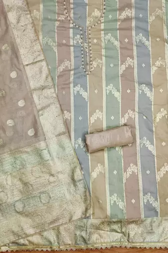 multicolor jacquard woven dress material