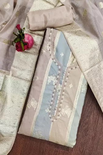 multicolor jacquard woven dress material